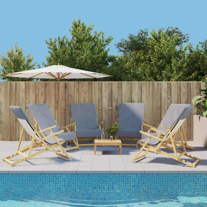 vidaXL Beach Towels 6 pcs Grey 60x135 cm Fabric 400 GSM 1