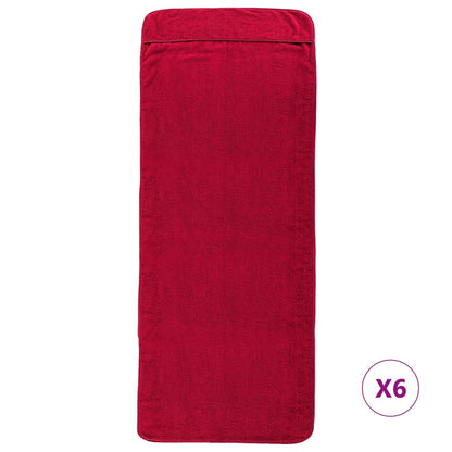 vidaXL Beach Towels 6 pcs Burgundy 60x135 cm Fabric 400 GSM 3