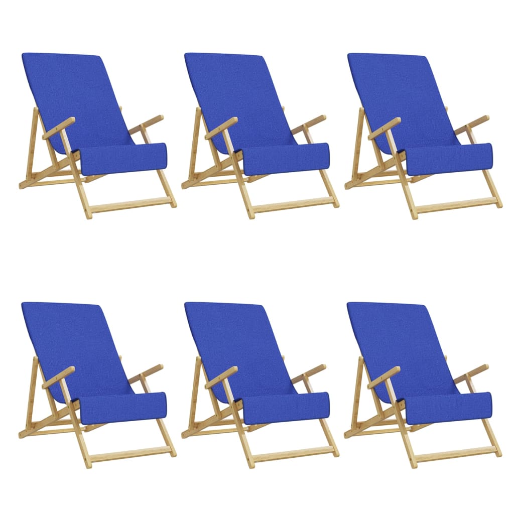 vidaXL Beach Towels 6 pcs Royal Blue 60x135 cm Fabric 400 GSM 2