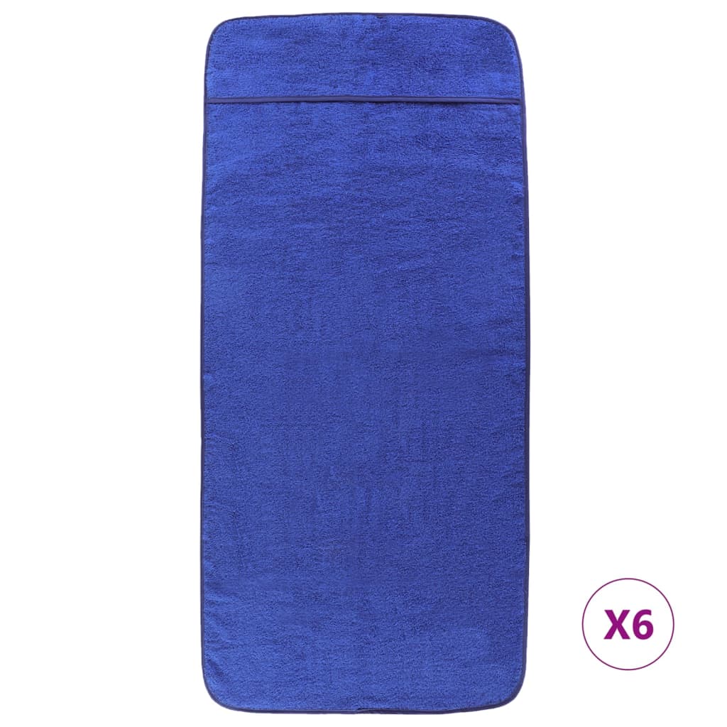 vidaXL Beach Towels 6 pcs Royal Blue 60x135 cm Fabric 400 GSM 3