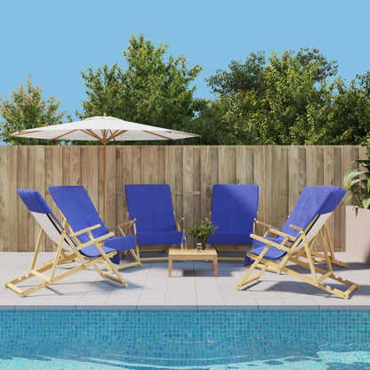 vidaXL Beach Towels 6 pcs Royal Blue 60x135 cm Fabric 400 GSM 1
