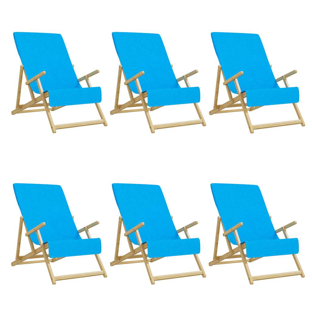 vidaXL Beach Towels 6 pcs Turquoise 60x135 cm Fabric 400 GSM 2