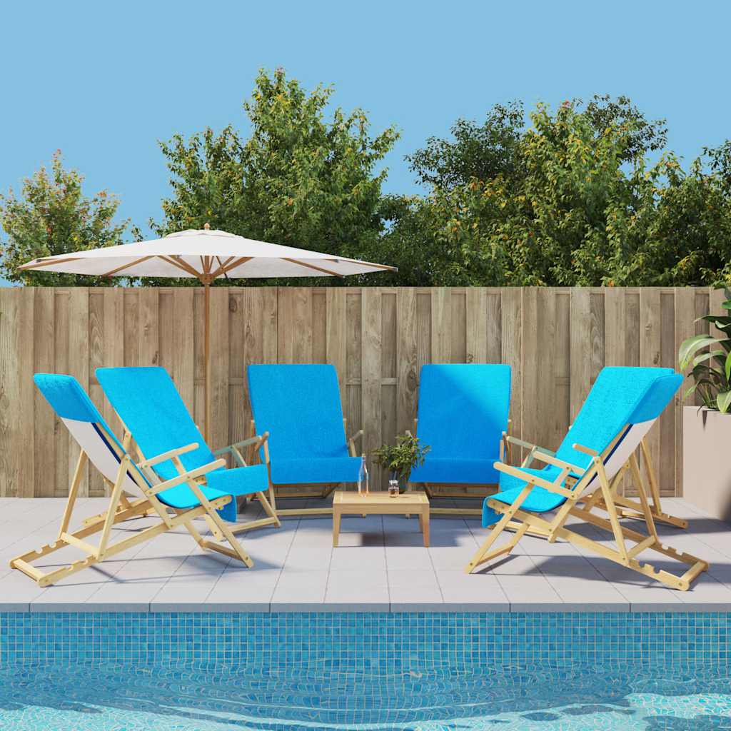 vidaXL Beach Towels 6 pcs Turquoise 60x135 cm Fabric 400 GSM 1