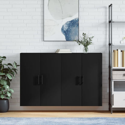Wall Mounted Cabinets 2 pcs 69.5x34x90 cm Tube Black Black