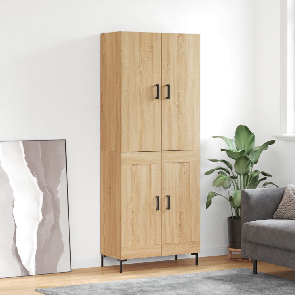 Highboard 69.5x34x180 cm Engineered Wood 2 Wood Doors Sonoma oak