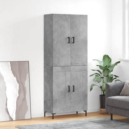 Highboard 69.5x34x180 cm Engineered Wood 2 Wood Doors Concrete grey