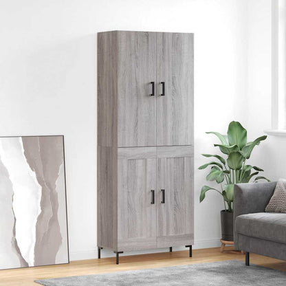 Highboard 69.5x34x180 cm Engineered Wood 2 Wood Doors Grey sonoma