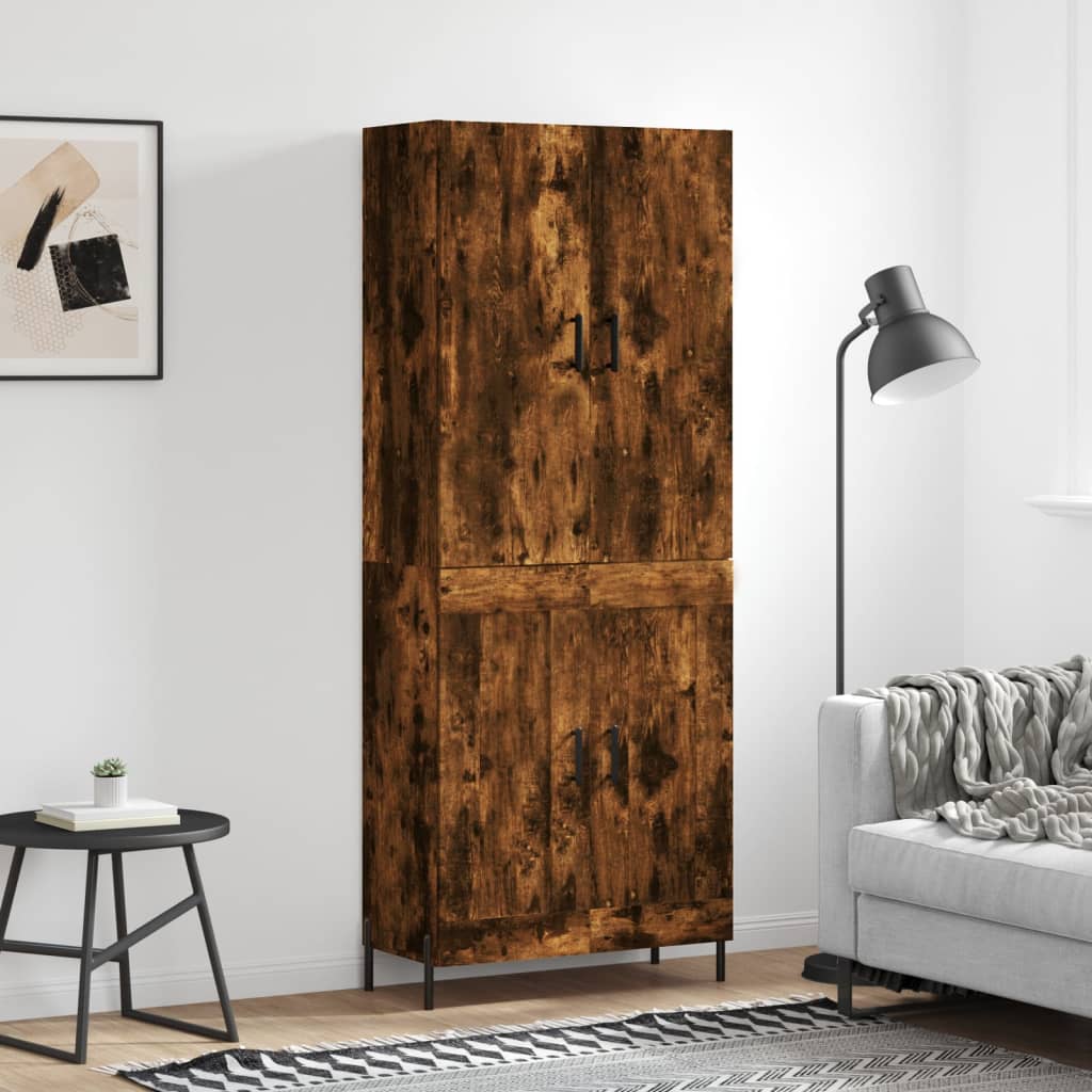 Highboard 69.5x34x180 cm Engineered Wood 2 Wood Doors Smoked oak