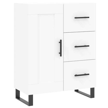 Highboard 69.5x34x180 cm Engineered Wood 1 Wood Door 3 Drawers White