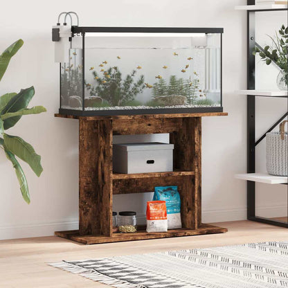 vidaXL Aquarium Stand Smoked Oak 80x35x60 cm Engineered Wood 1