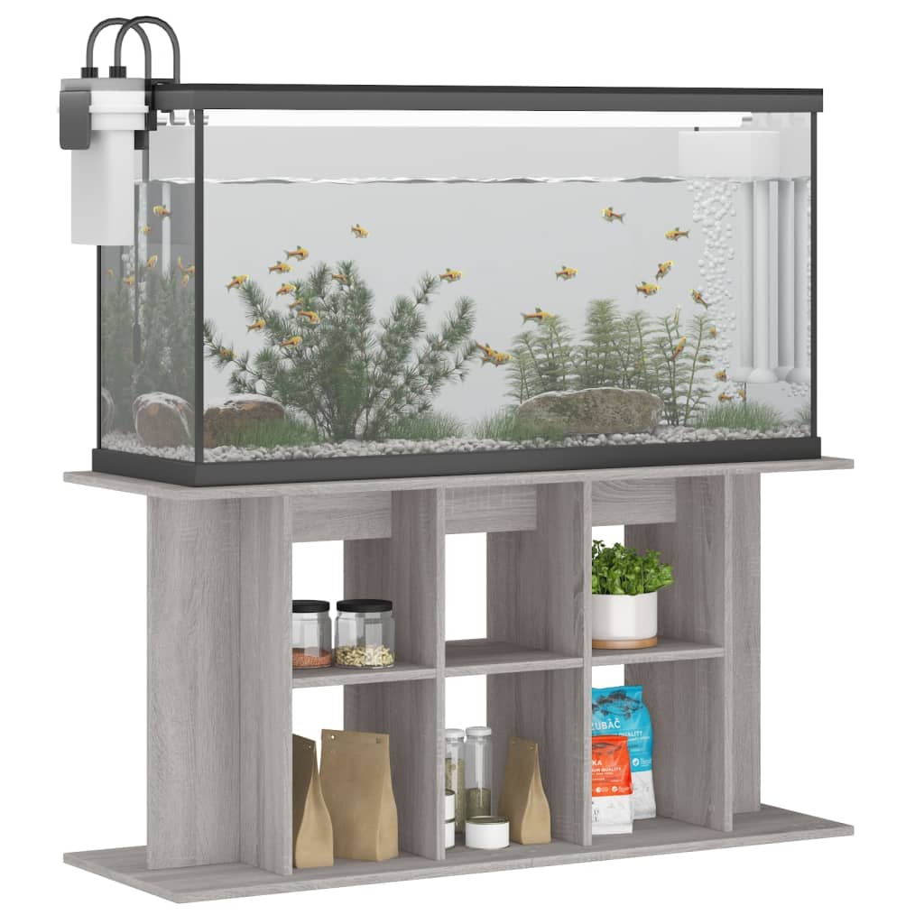vidaXL Aquarium Stand Grey Sonoma 120x40x60 cm Engineered Wood 3