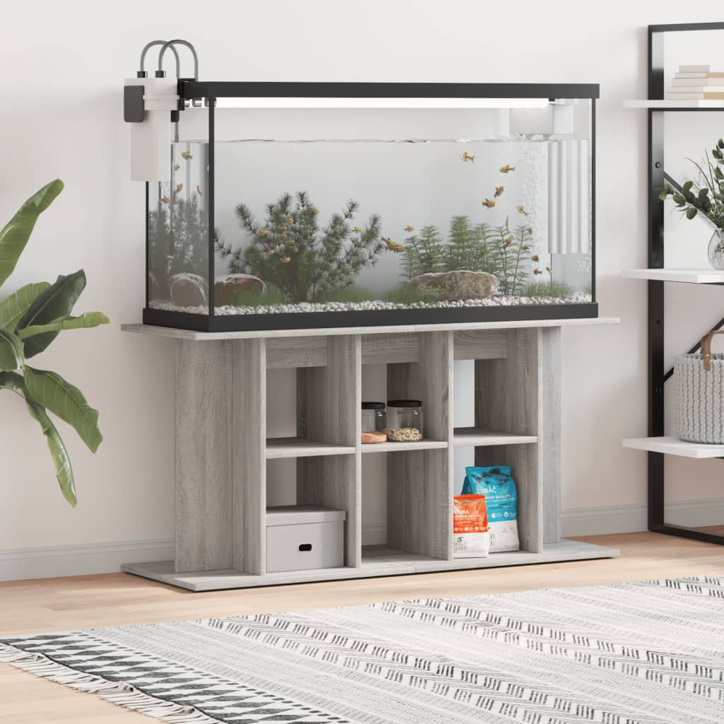 vidaXL Aquarium Stand Grey Sonoma 120x40x60 cm Engineered Wood 1