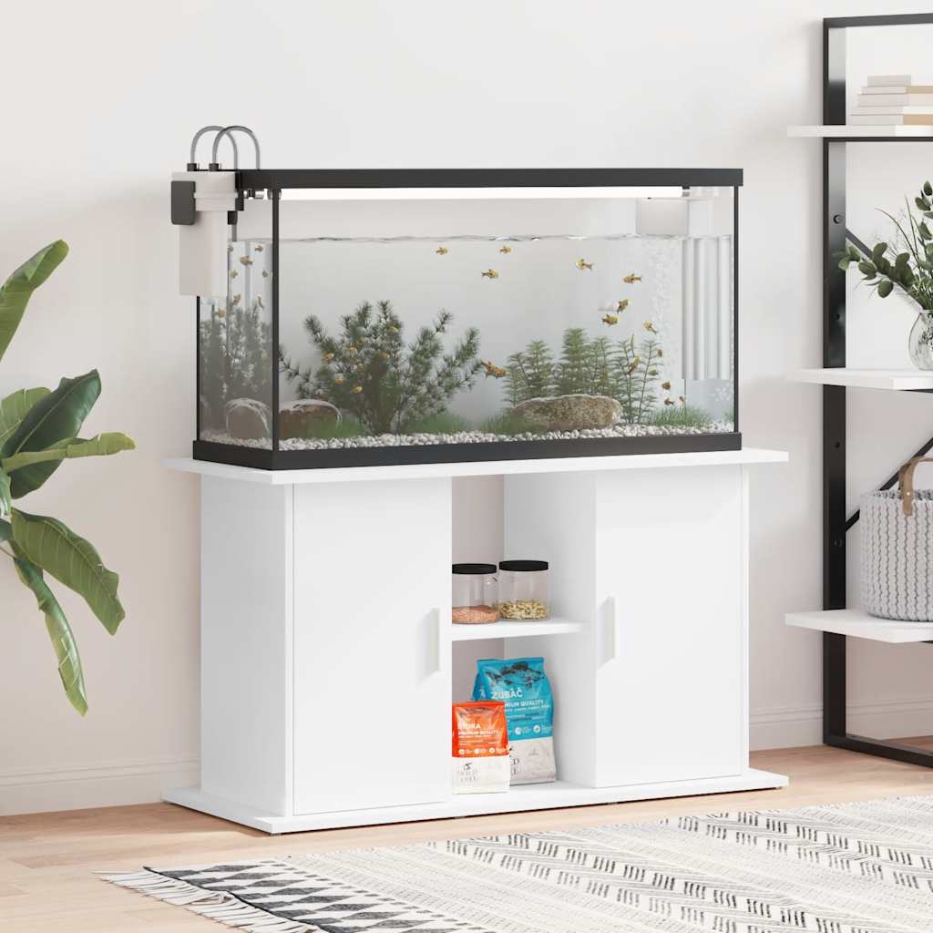 Aquarium Stand Engineered Wood Depth 41 cm White 101 cm