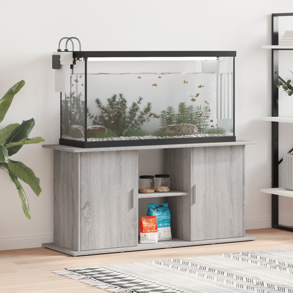 Aquarium Stand Engineered Wood Depth 41 cm Grey sonoma 121 cm