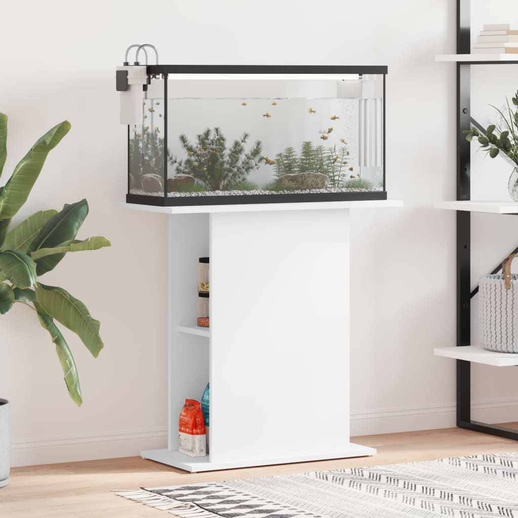 vidaXL Aquarium Stand White 75x36x72.5 cm Engineered Wood 1