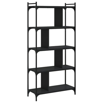 vidaXL Bookcase 5-Tier Black 76x32x158 cm Engineered Wood 2