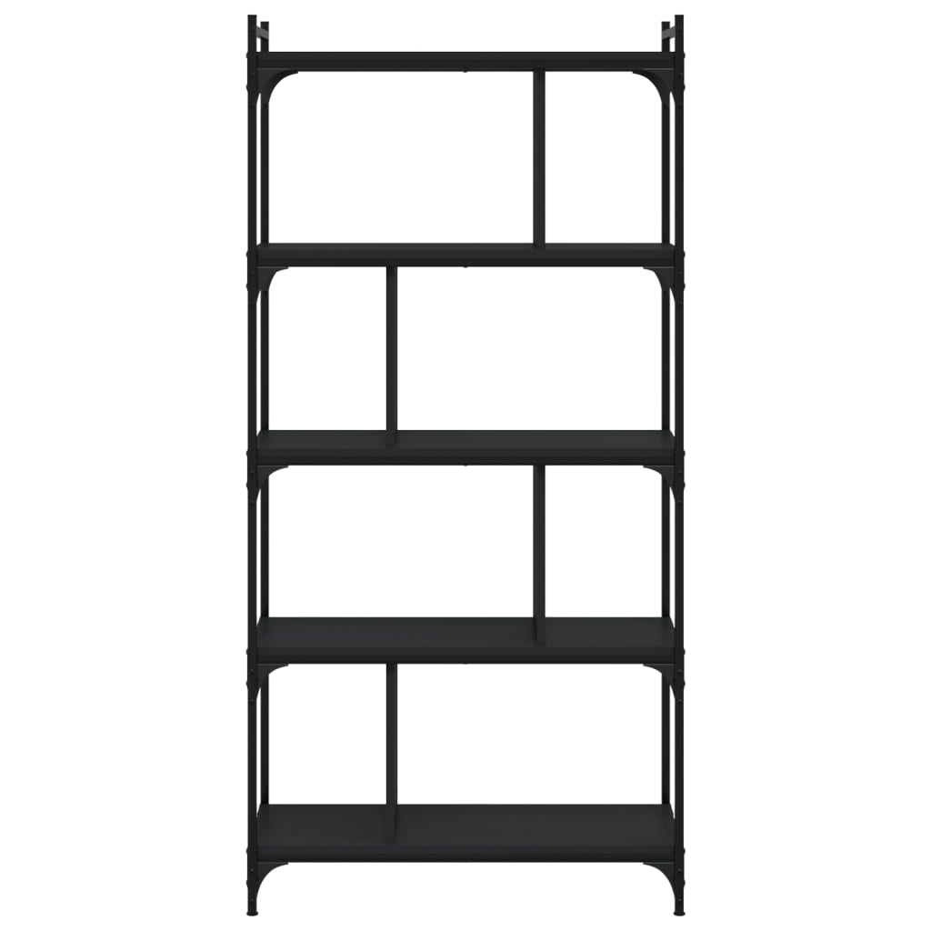 vidaXL Bookcase 5-Tier Black 76x32x158 cm Engineered Wood 3