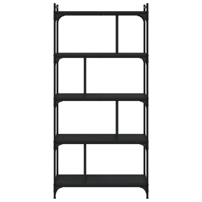 vidaXL Bookcase 5-Tier Black 76x32x158 cm Engineered Wood 3