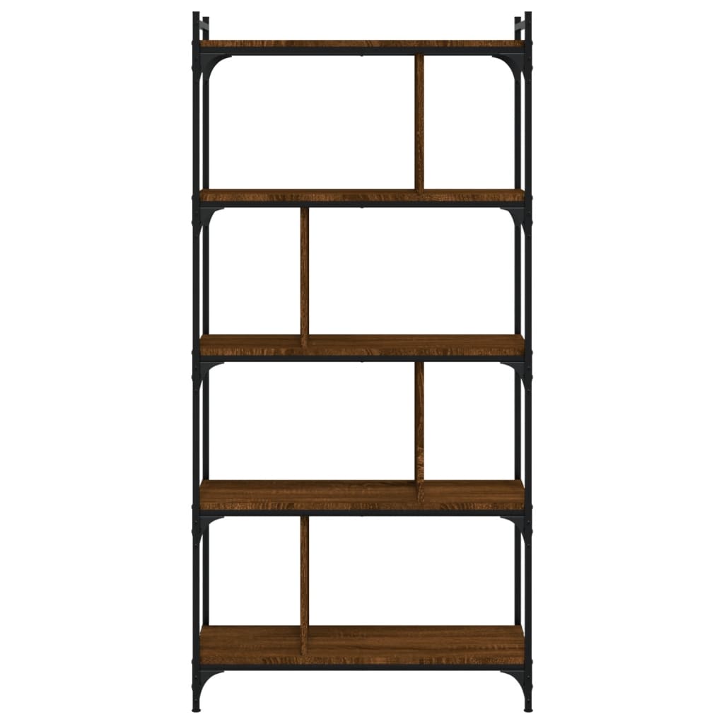 vidaXL Bookcase 5-Tier Brown Oak 76x32x158 cm Engineered Wood 3