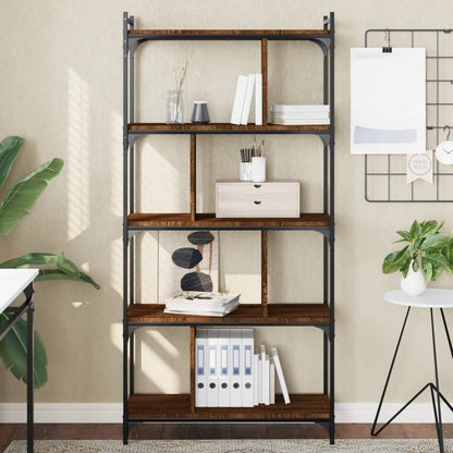 vidaXL Bookcase 5-Tier Brown Oak 76x32x158 cm Engineered Wood 1