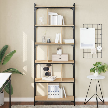 vidaXL Bookcase 5-Tier 76 x 32 x Engineered Wood Height 192 cm