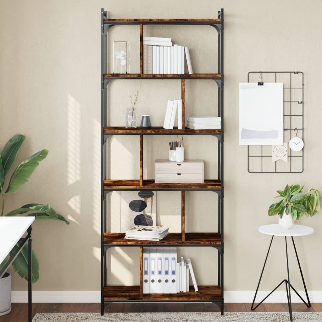 vidaXL Bookcase 5-Tier 76 x 32 x Engineered Wood Height 192 cm
