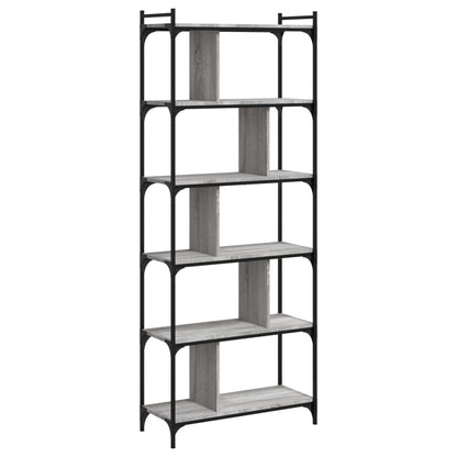 vidaXL Bookcase 6-Tier Grey Sonoma 76x32x192 cm Engineered Wood 2
