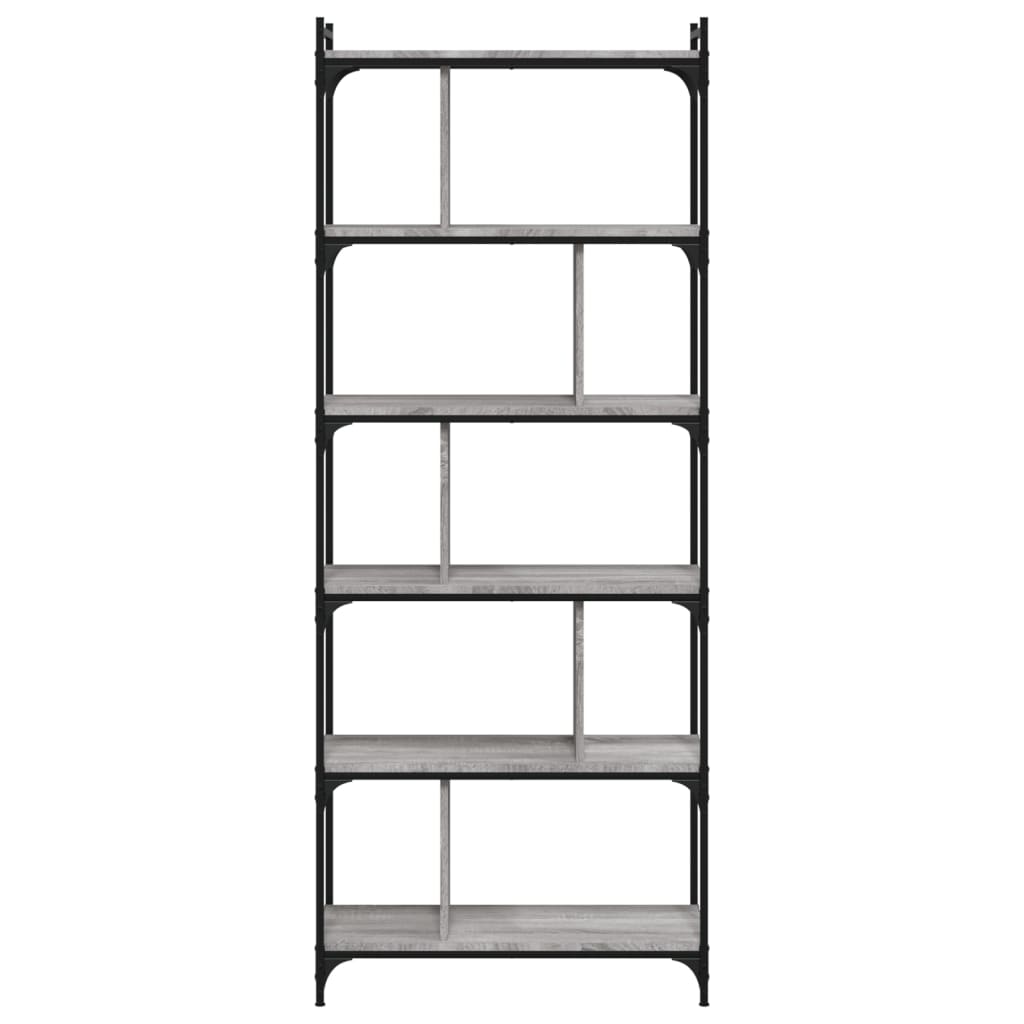 vidaXL Bookcase 6-Tier Grey Sonoma 76x32x192 cm Engineered Wood 3