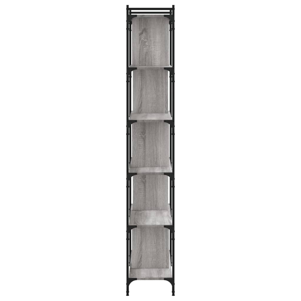 vidaXL Bookcase 6-Tier Grey Sonoma 76x32x192 cm Engineered Wood 5