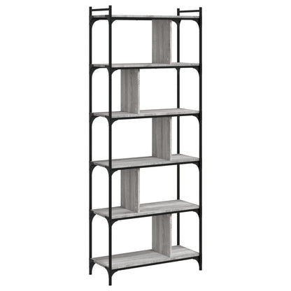 vidaXL Bookcase 6-Tier Grey Sonoma 76x32x192 cm Engineered Wood 4