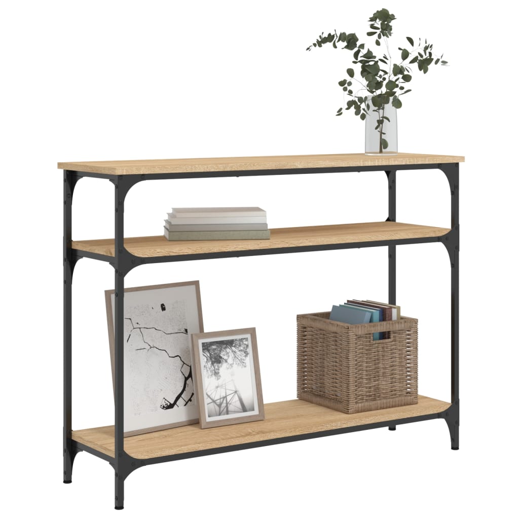 vidaXL Console Table Sonoma Oak 100x29x75 cm Engineered Wood 3
