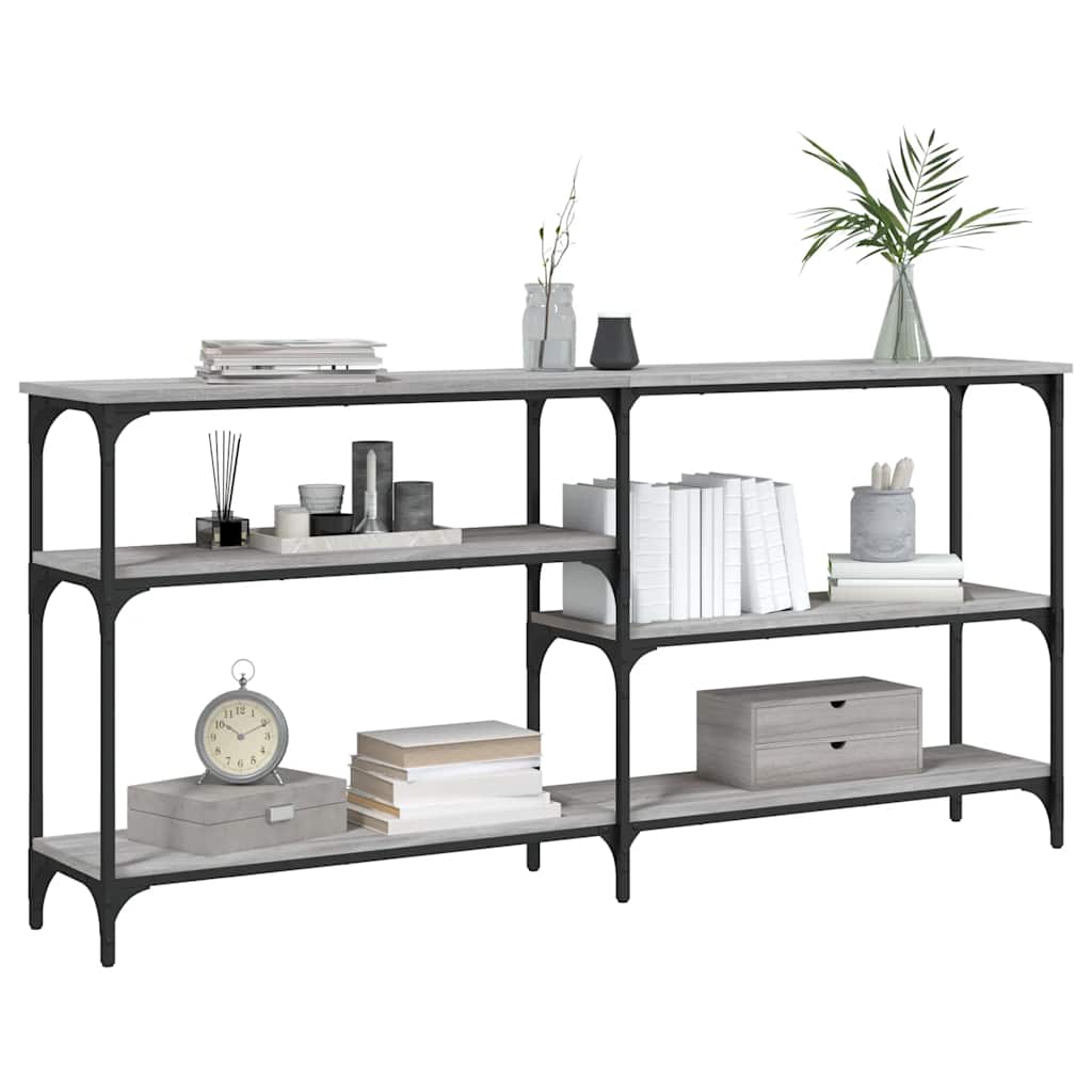 vidaXL Console Table Grey Sonoma 160x29x75 cm Engineered Wood 6