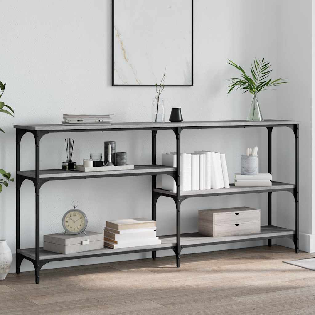 vidaXL Console Table Grey Sonoma 160x29x75 cm Engineered Wood 1