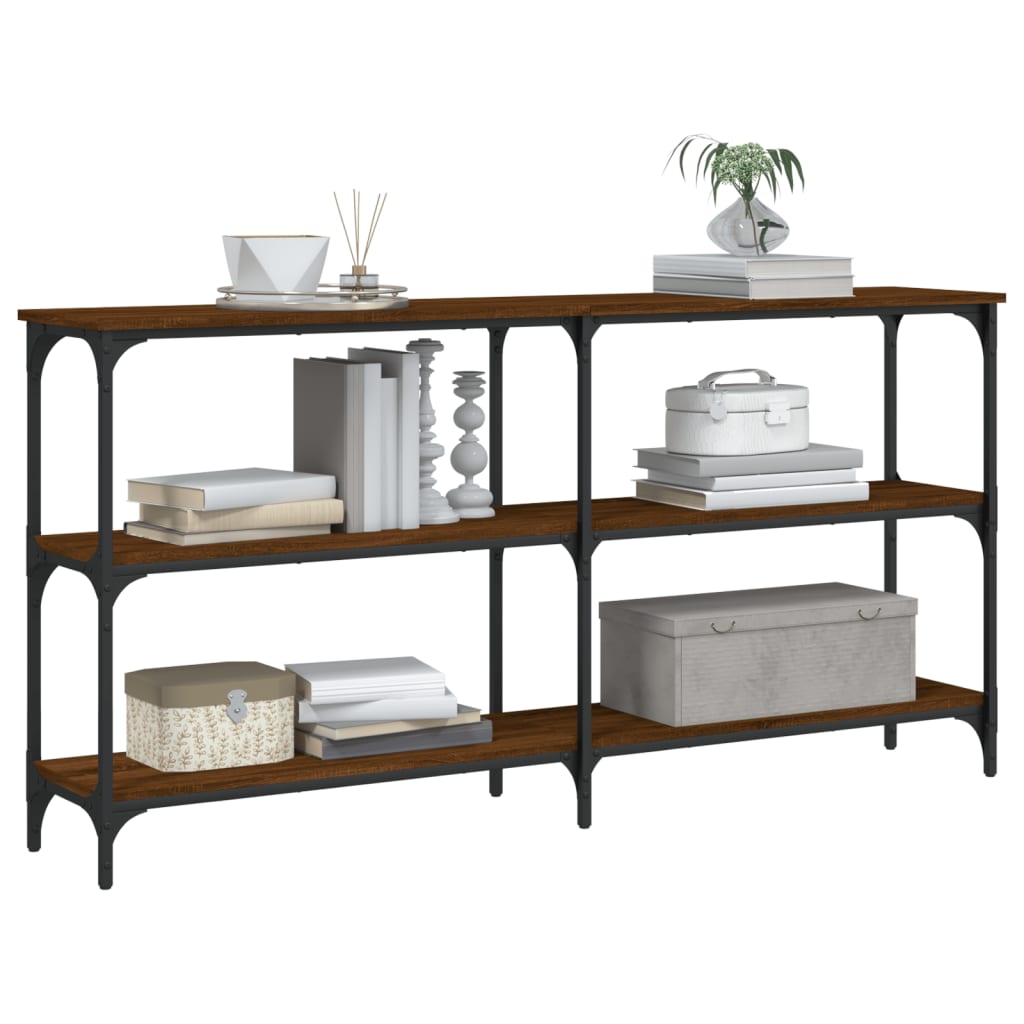 vidaXL Console Table Brown Oak 150x29x75 cm Engineered Wood 3