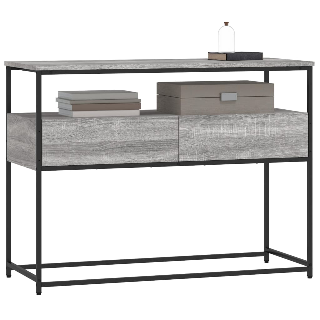 vidaXL Console Table Grey Sonoma 100x40x75 cm Engineered Wood 3