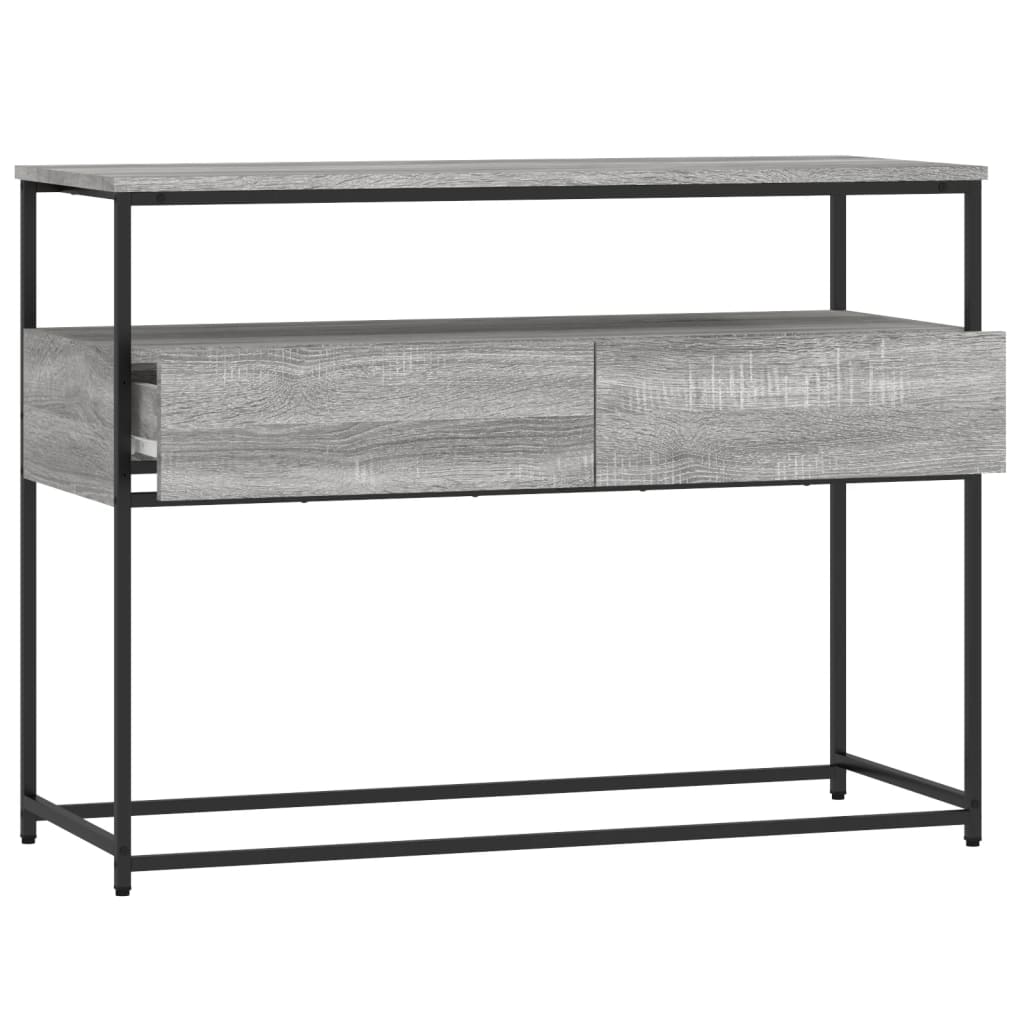 vidaXL Console Table Grey Sonoma 100x40x75 cm Engineered Wood 5