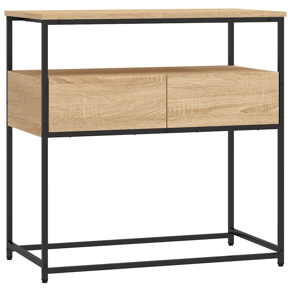vidaXL Console Table Sonoma Oak 75x40x75 cm Engineered Wood 2