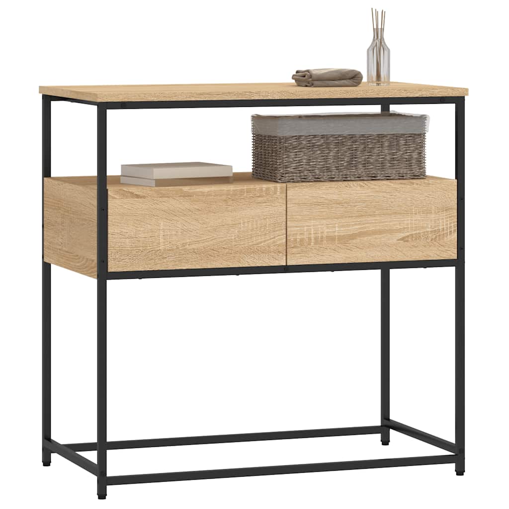 vidaXL Console Table Sonoma Oak 75x40x75 cm Engineered Wood 3