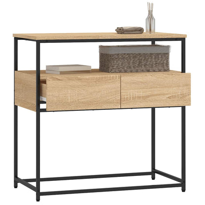 vidaXL Console Table Sonoma Oak 75x40x75 cm Engineered Wood 4