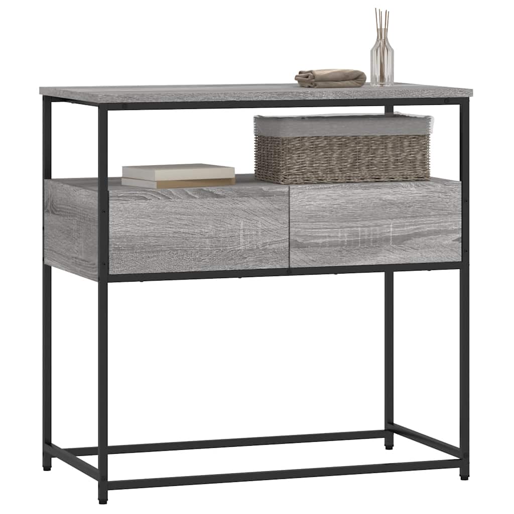 vidaXL Console Table Grey Sonoma 75x40x75 cm Engineered Wood 3