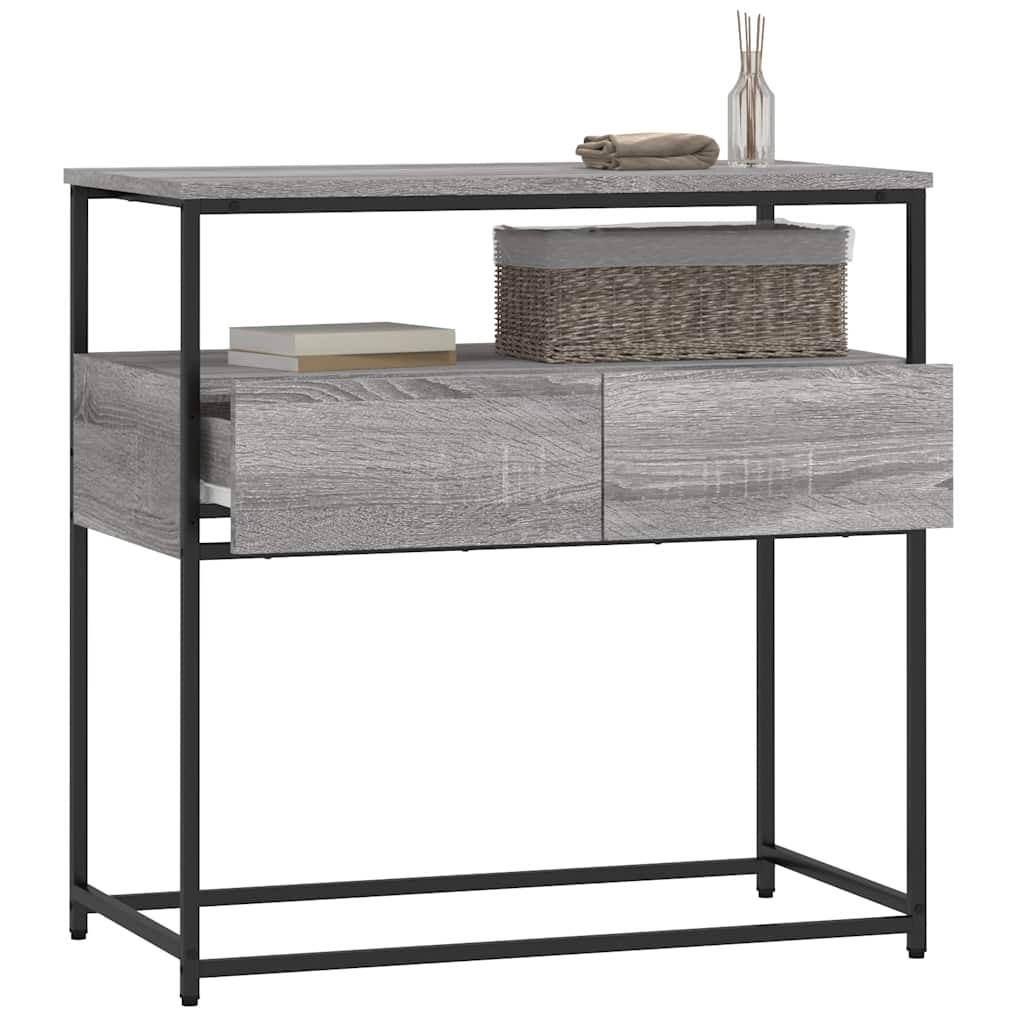 vidaXL Console Table Grey Sonoma 75x40x75 cm Engineered Wood 4