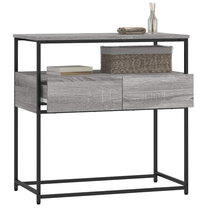 vidaXL Console Table Grey Sonoma 75x40x75 cm Engineered Wood 4