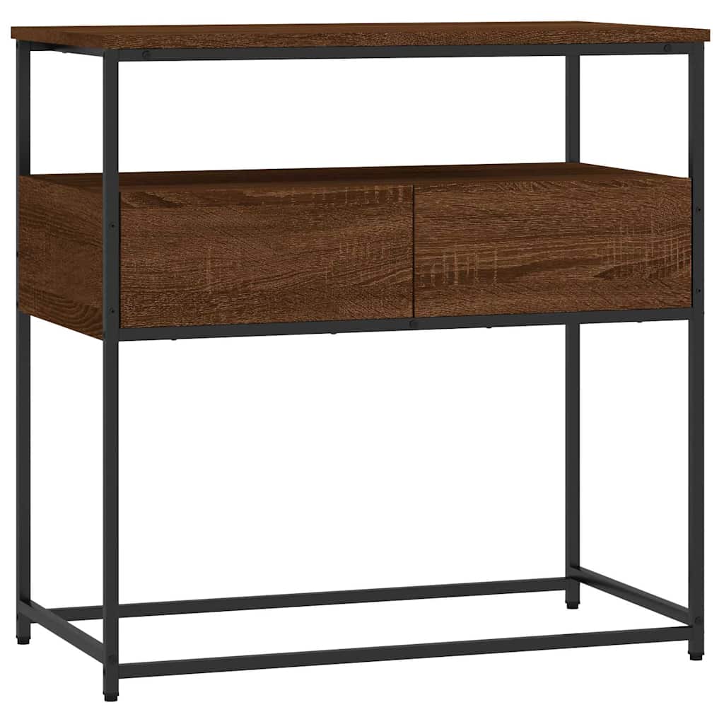 vidaXL Console Table Brown Oak 75x40x75 cm Engineered Wood 2
