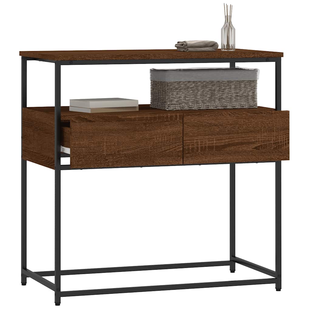 vidaXL Console Table Brown Oak 75x40x75 cm Engineered Wood 4
