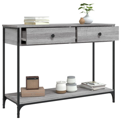 vidaXL Console Table Grey Sonoma 100x34.5x75 cm Engineered Wood 4