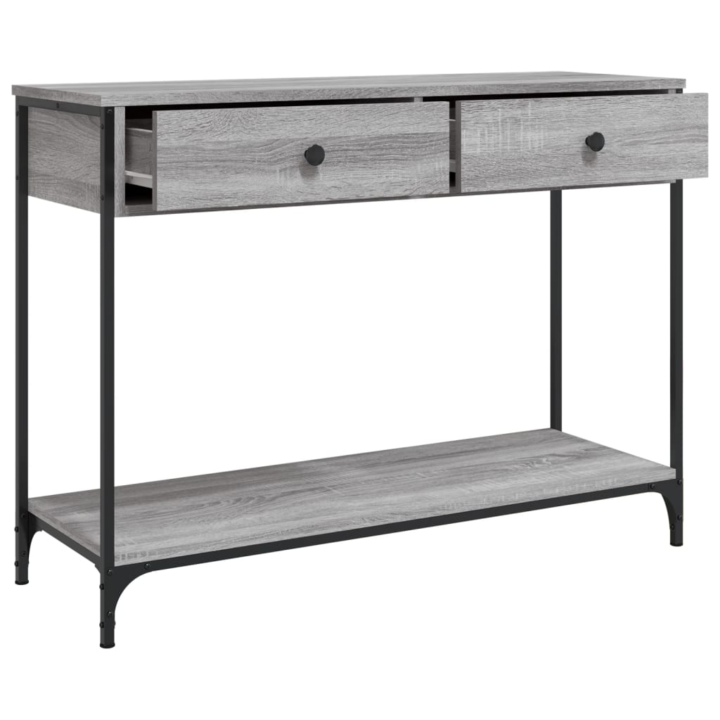 vidaXL Console Table Grey Sonoma 100x34.5x75 cm Engineered Wood 5