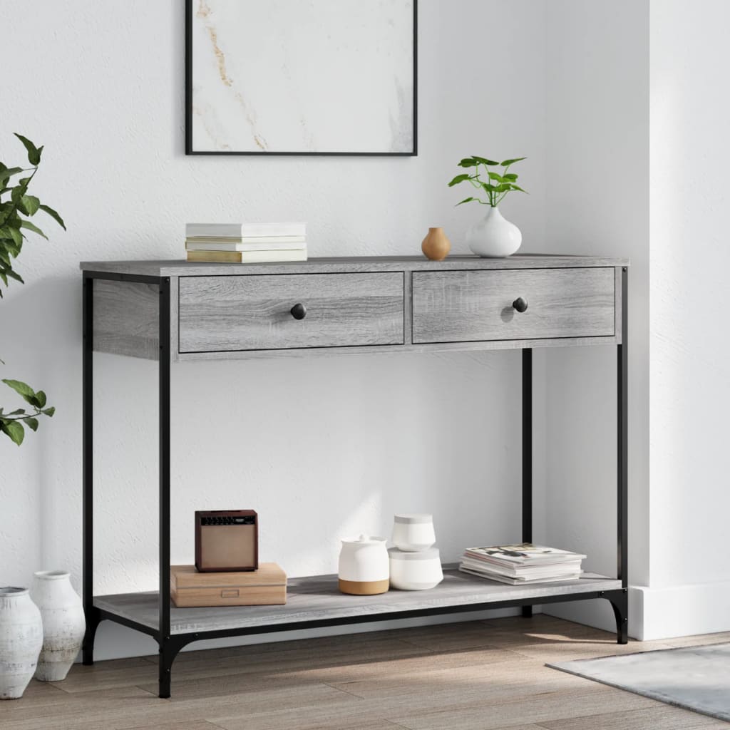 vidaXL Console Table Grey Sonoma 100x34.5x75 cm Engineered Wood 1