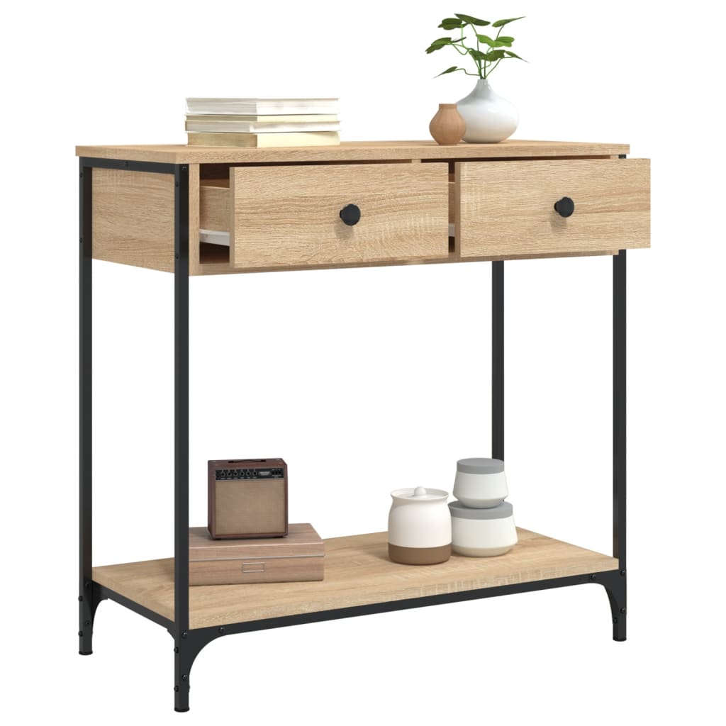 vidaXL Console Table | Sonoma oak | Engineered wood, Metal | Medium 4