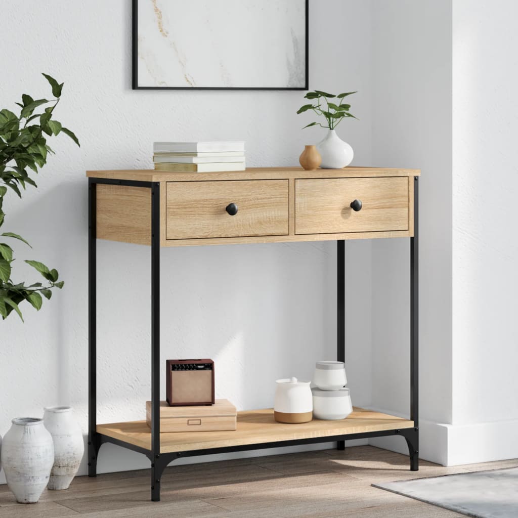 vidaXL Console Table | Sonoma oak | Engineered wood, Metal | Medium 1