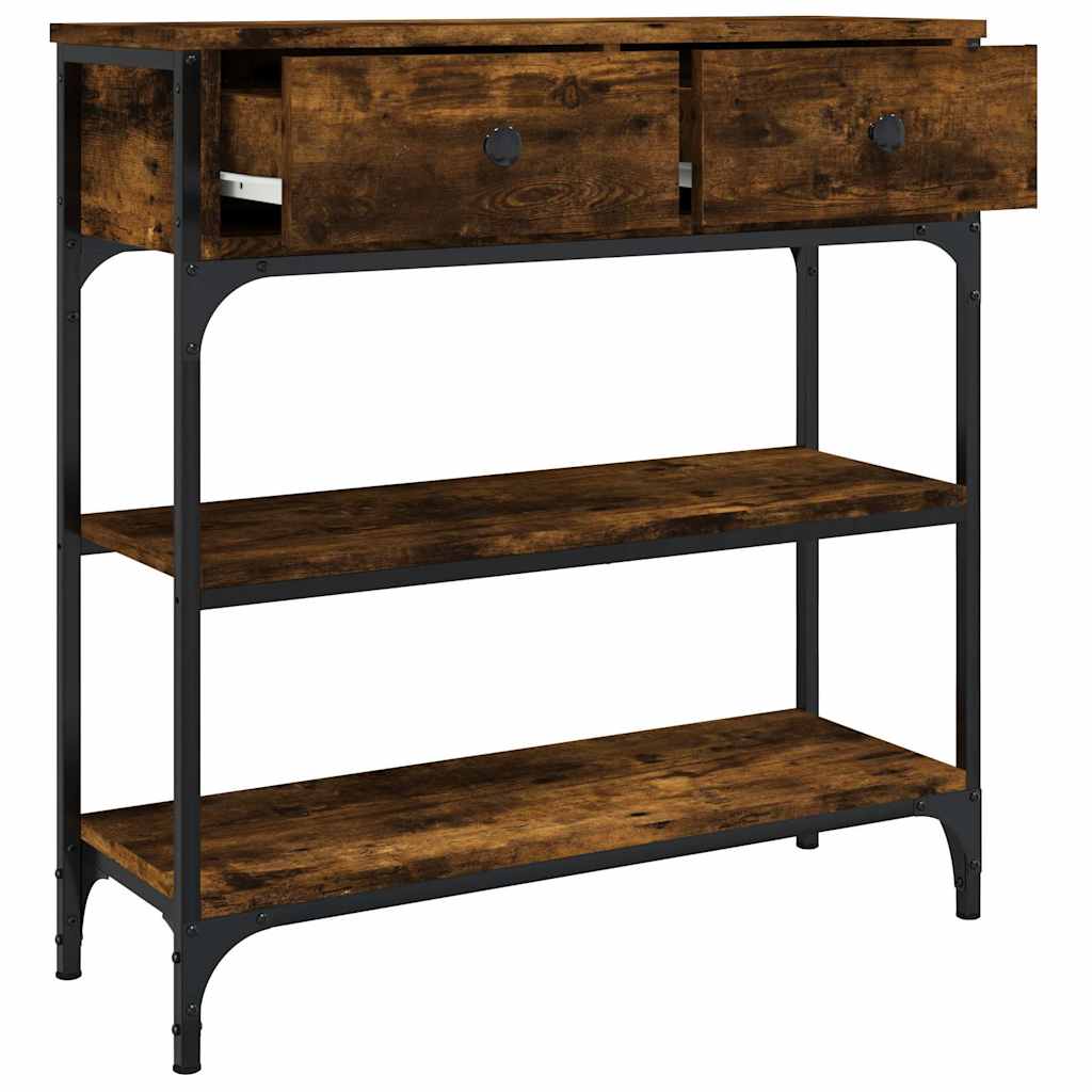 vidaXL Console Table Smoked Oak 72,5x25x75 cm Engineered Wood 3